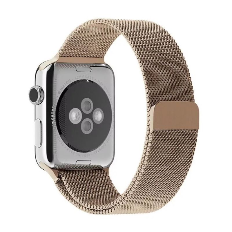 GENERICO - Correa Acero Ajustable compatible con Apple Watch Dorada 38-40-41 mm
