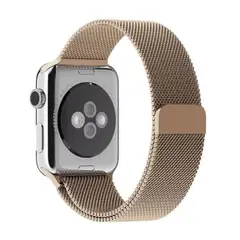 GENERICO - Correa Acero Ajustable compatible con Apple Watch Dorada 38-40-41 mm