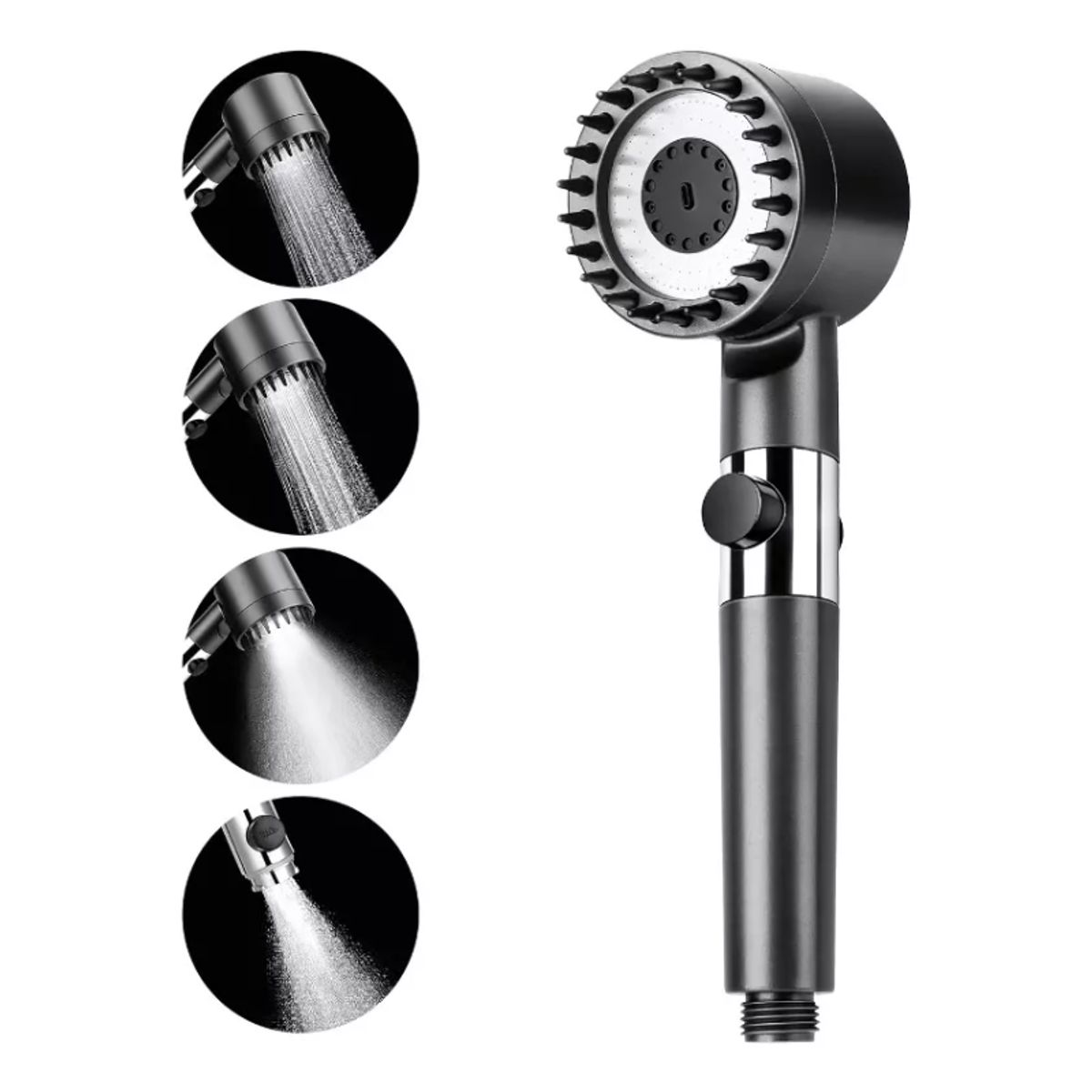 GENERICO - Cabezal Redondo Masajeador De Ducha Alta Presion Ajustable