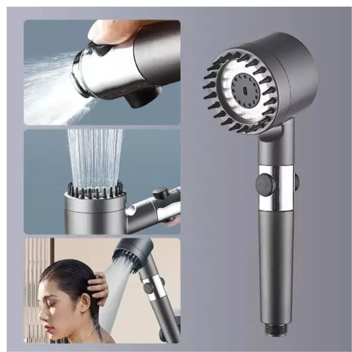 GENERICO - Cabezal Redondo Masajeador De Ducha Alta Presion Ajustable