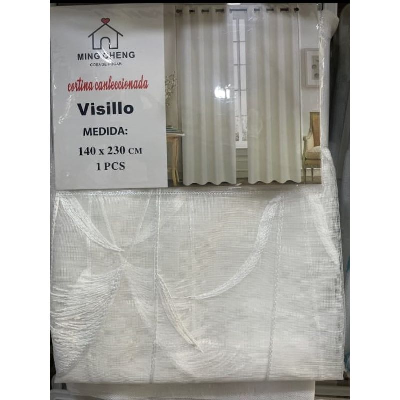 GENERICO - VISILLO BORDADO CON ARGOLLAS TRIGO BLANCO 1 PAÑO 140X230CM MCHENG