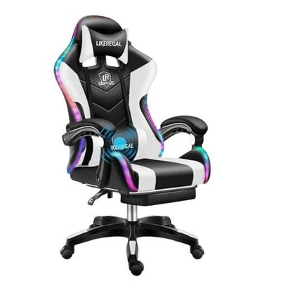 Imagen 2 del producto Silla Gamer Con Luz Rgb Reposapiés Y Masajeador Reclinable C BLANCA