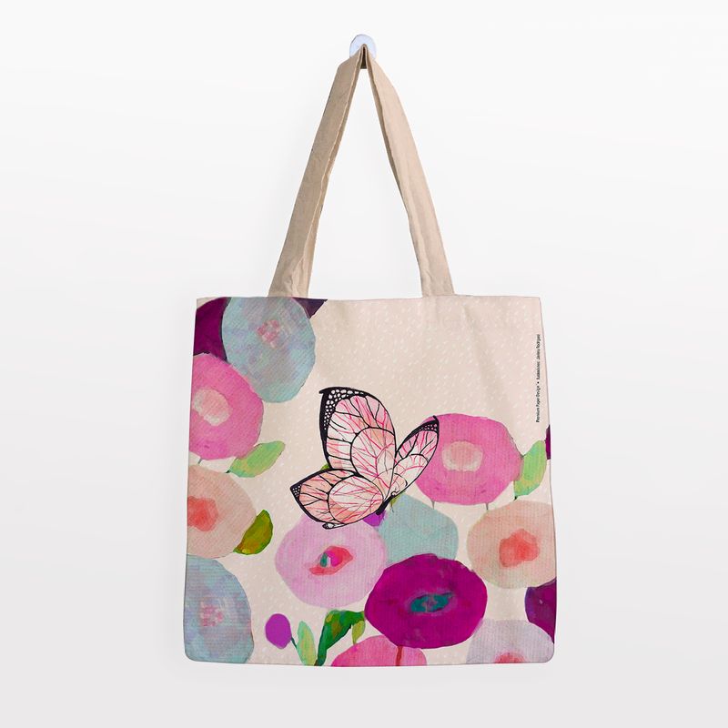 GENERICO - Bolsa Algodón Grande Butterfly  (Mariposa grande en la Flor)