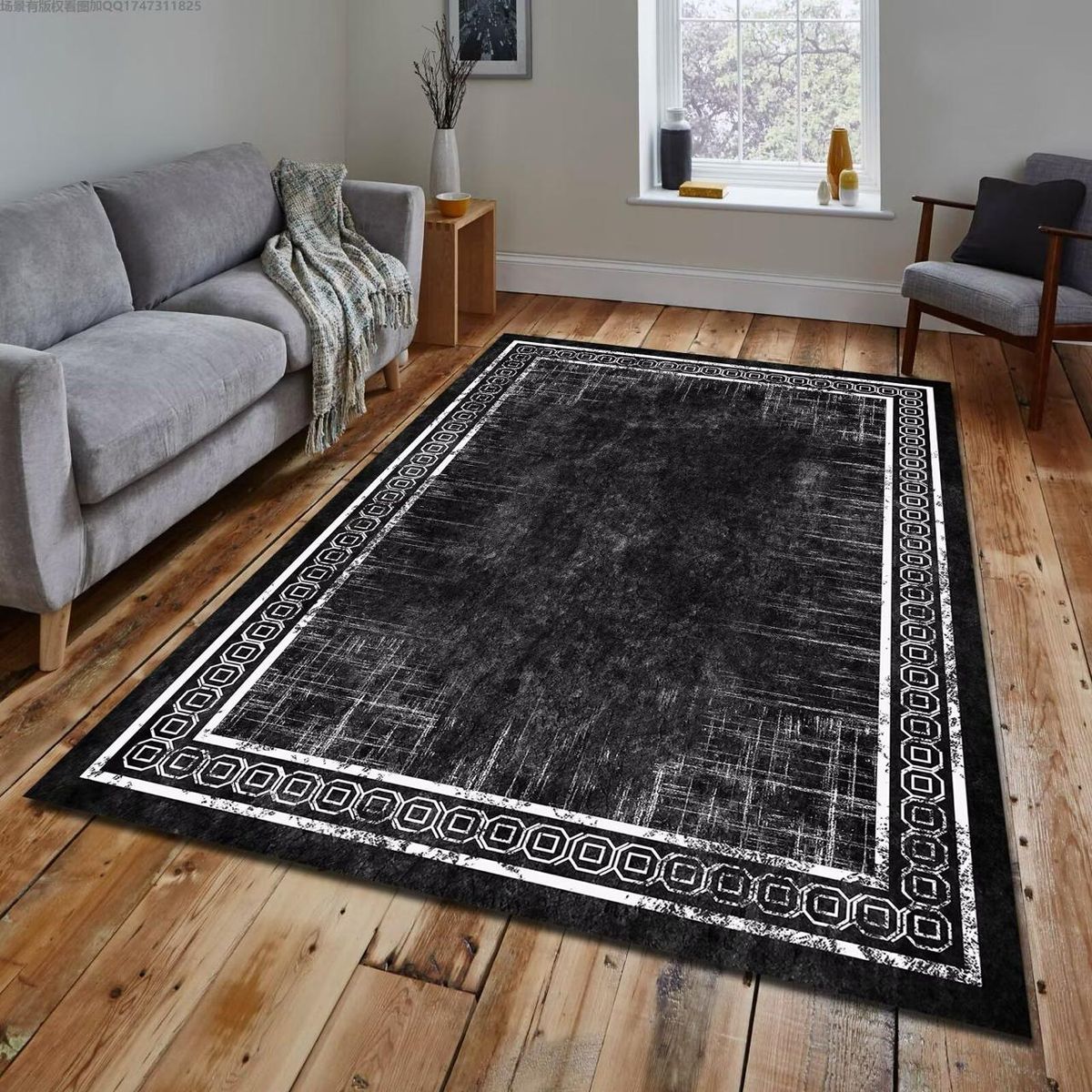 GENERICO - ALFOMBRA PARA LIVING ANTIDESLIZANTE CON DISEÑOS TRIDIMENCIONALES