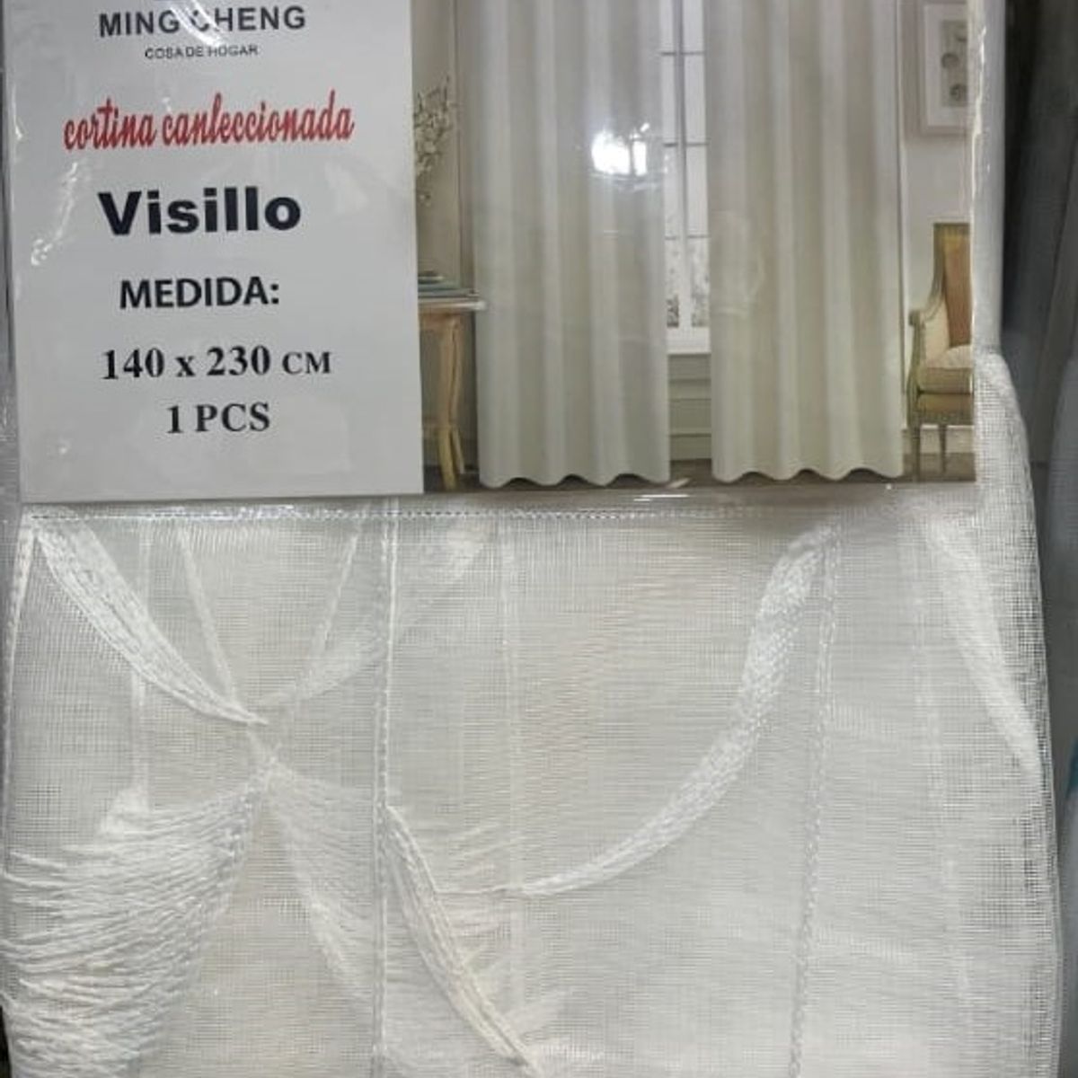 GENERICO - VISILLO BORDADO CON ARGOLLA TRIGO BLANCO 2 PAÑO 140X230 C/U MCHENG