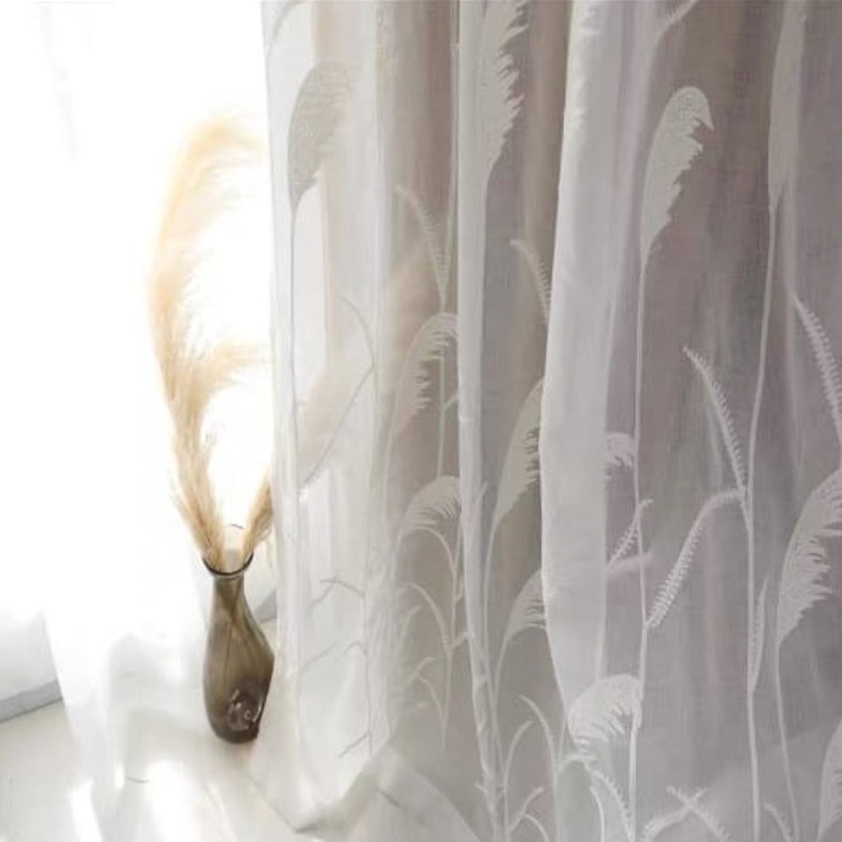 GENERICO - VISILLO BORDADO CON ARGOLLA TRIGO BLANCO 2 PAÑO 140X230 C/U MCHENG