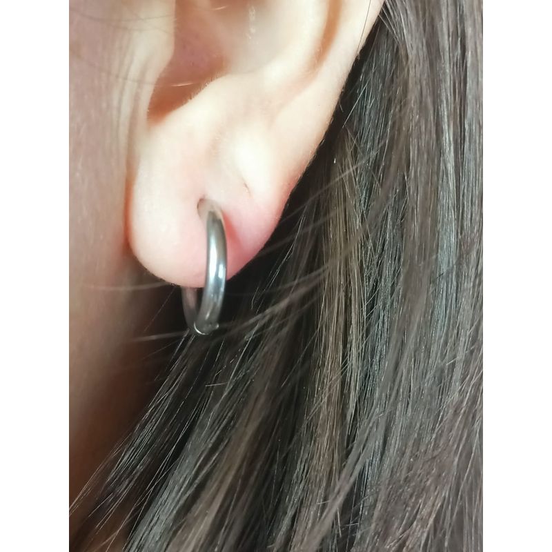 ELBAULDEJUMA - Pendientes aros argollas acero quirúrgico 13mm