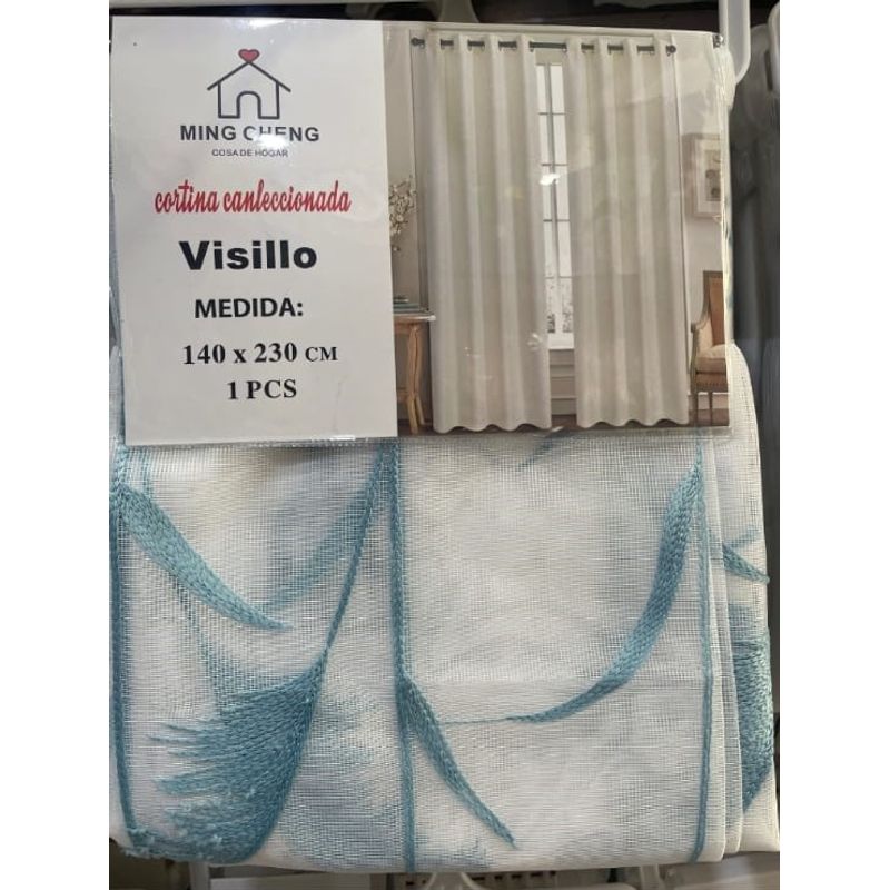 GENERICO - VISILLO BORDADO CON ARGOLLA TRIGO TURQUESA 2 PAÑO 140X230 C/U MCHENG