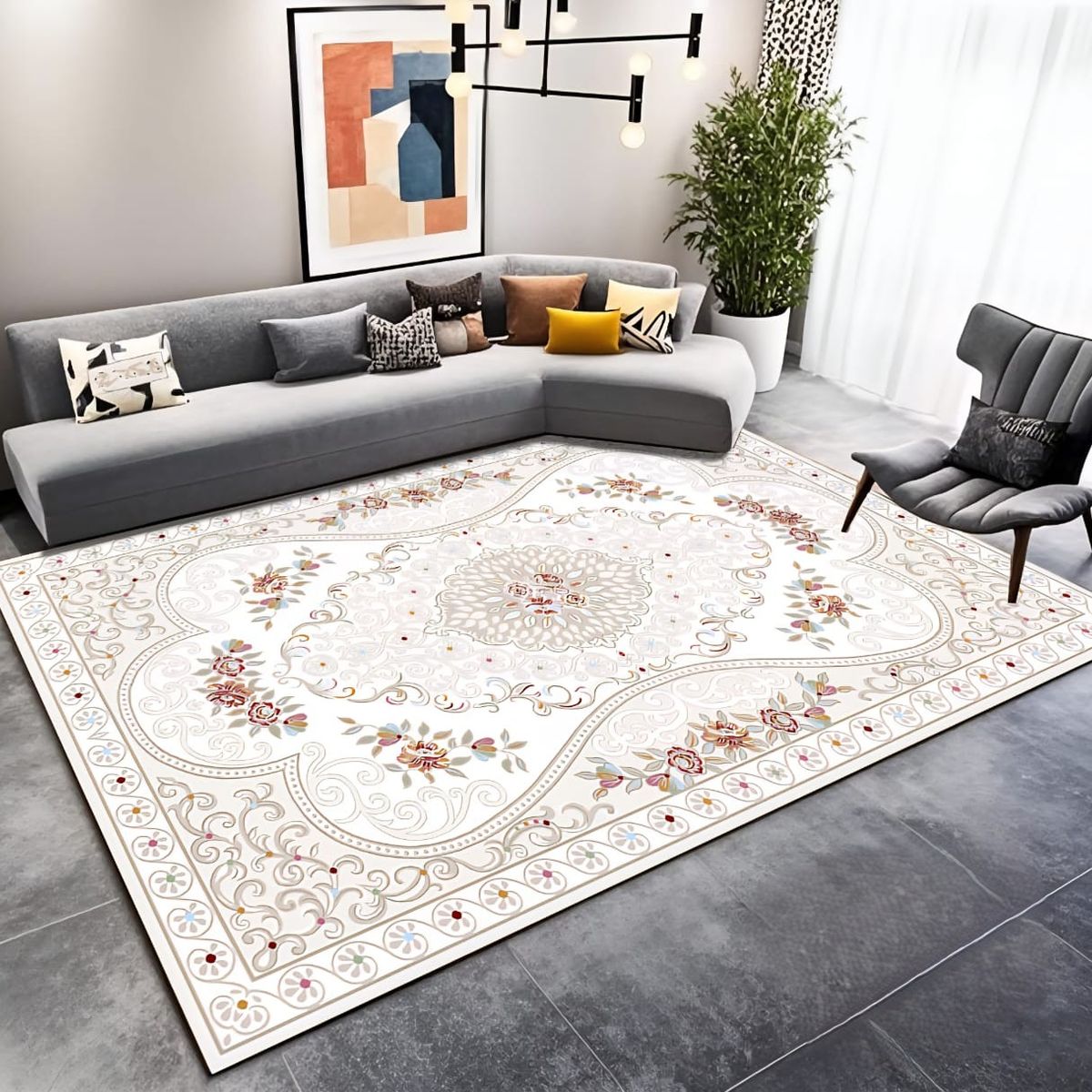 GENERICO - ALFOMBRA PARA LIVING ANTIDESLIZANTE CON DISEÑOS TRIDIMENCIONALES