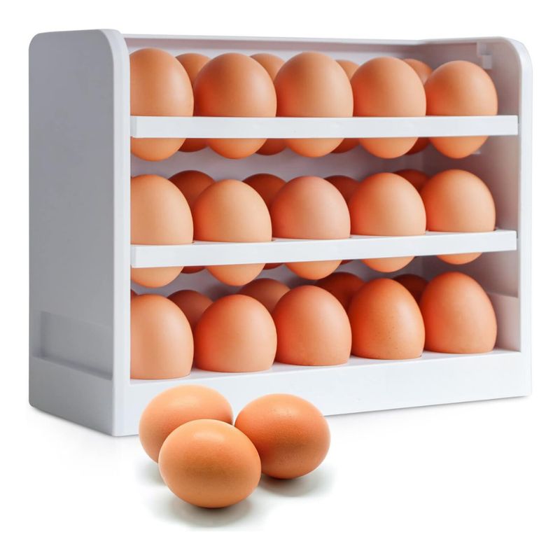 GENERICO - Organizador De Huevos Caja Huevera Refrigerador 3 Niv 30unid