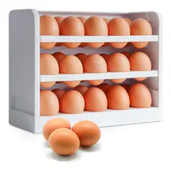 GENERICO - Organizador De Huevos Caja Huevera Refrigerador 3 Niv 30unid