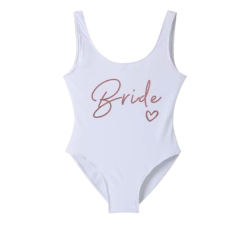 GENERICO - Traje de baño novia Bride blanco - despedida de soltera