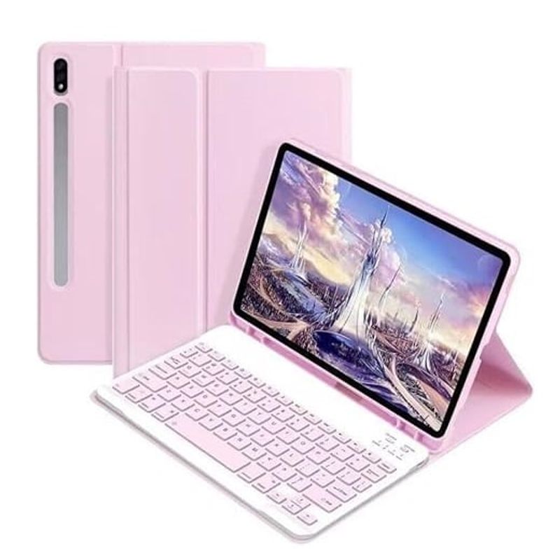 GENERICO - Funda con Teclado para Samsung Galaxy Tab S9 FE 10.9 /S9 11 /Rosa 109