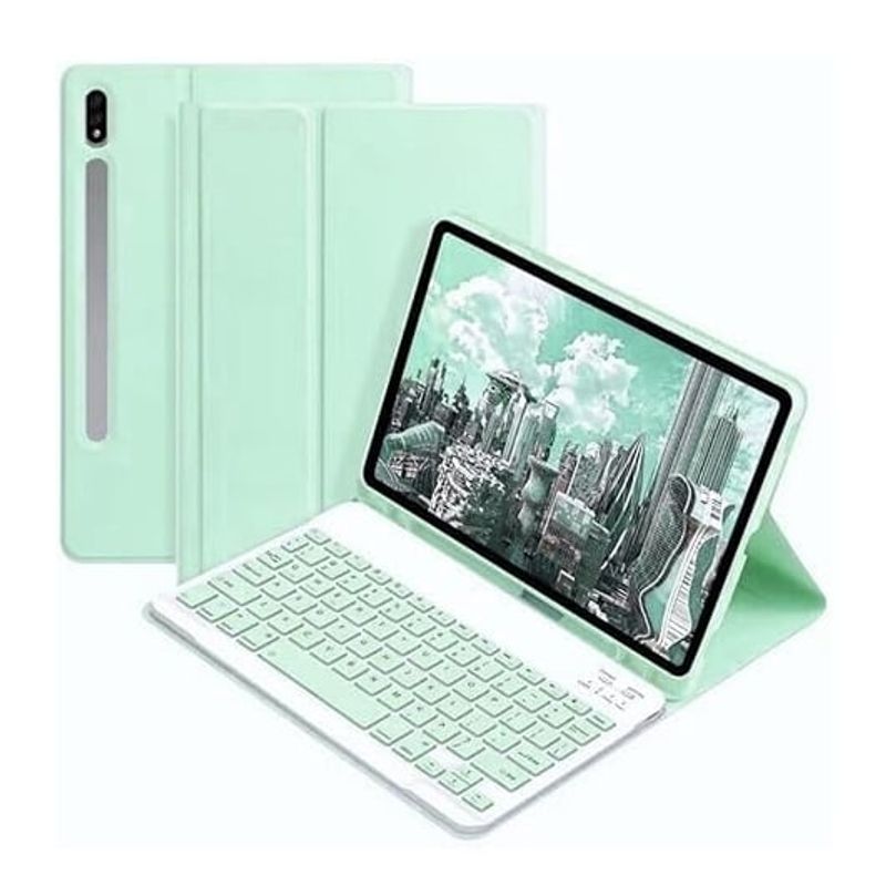 GENERICO - Funda con Teclado para Samsung Galaxy Tab S9 FE 10.9 /S9 11 /Verde 109