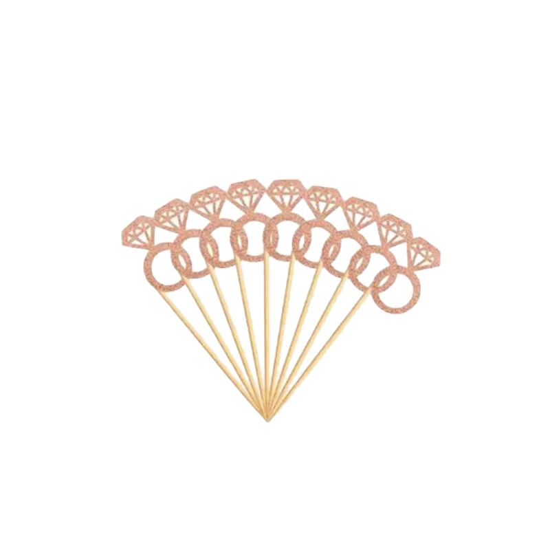 GENERICO - Pinchos anillo Rose gold despedida de soltera