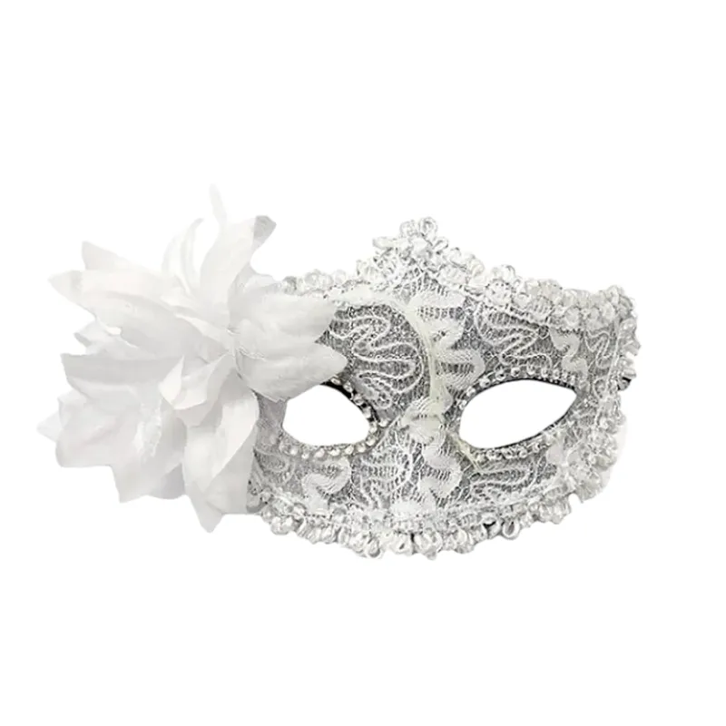 GENERICO - Antifaz blanco flor fiesta novia despedida de soltera