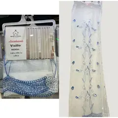 GENERICO - VISILLO TRASLUCIDA DISEÑO BORDADO ROSA AZUL1 PAÑO 140X230 MCHE
