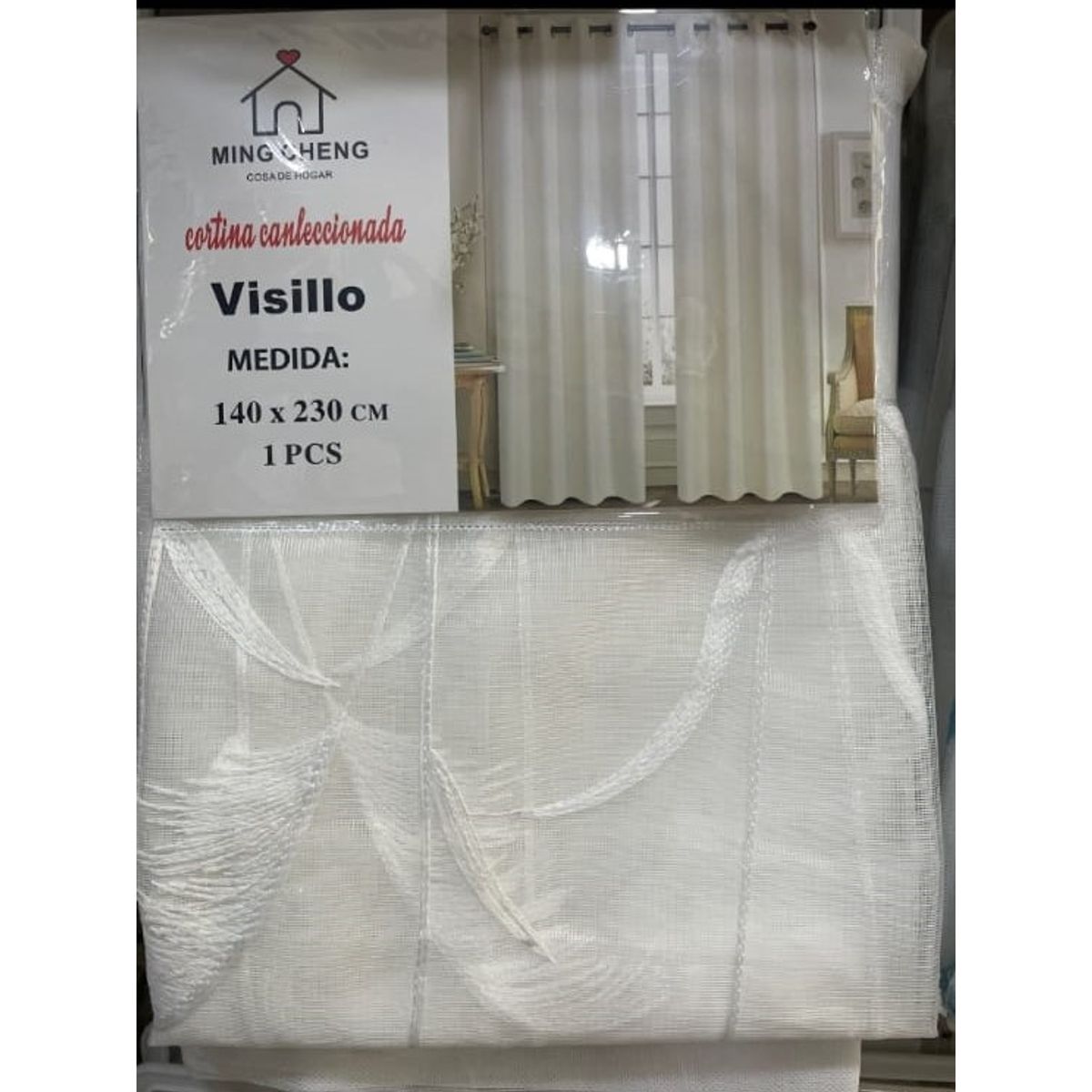 GENERICO - VISILLO TRASLUCIDA DISEÑO BORDADO TRIGO BLANCO 1 PAÑO 140X230 MCHE