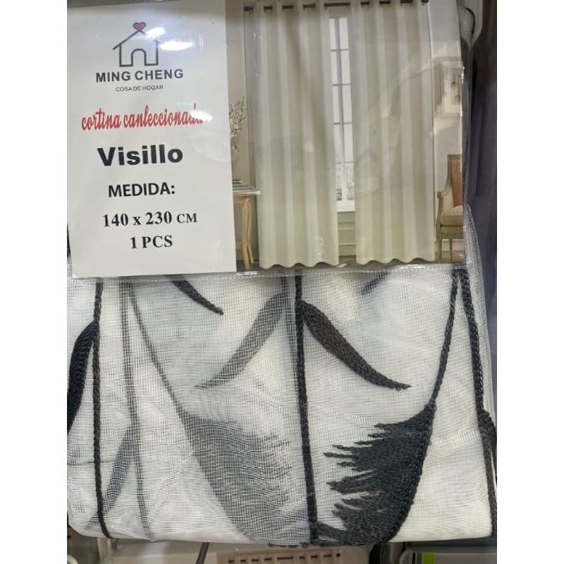 GENERICO - VISILLO TRASLUCIDA DISEÑO BORDADO TRIGO NEGRO 1 PAÑO 140X230 MCHE