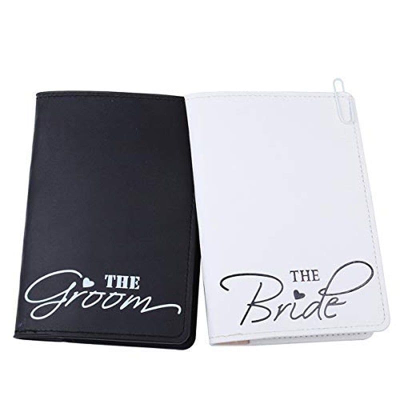 GENERICO - Pack porta pasaporte Novios Bride y Groom matrimonio