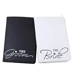 GENERICO - Pack porta pasaporte Novios Bride y Groom matrimonio