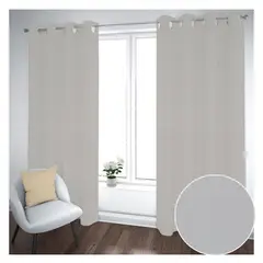 GENERICO - Cortina Black Out 2 Paños Decorativa Color Gris N°58 (140X230)