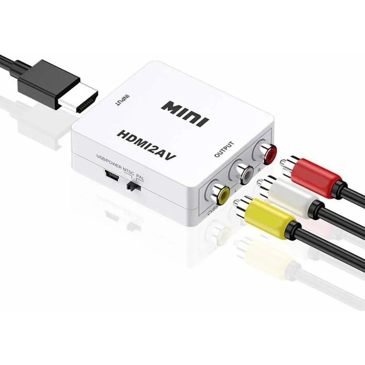 GEN - Conversor Hdmi A Rca Audio Y Video Adaptador Cambiador Señal