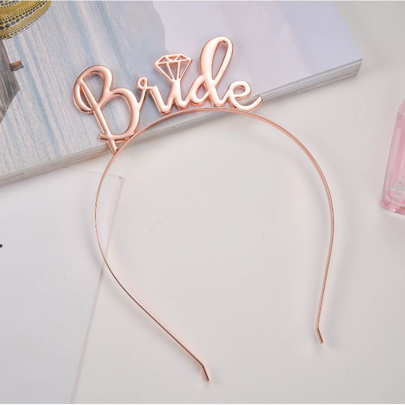 GENERICO - Cintillo bride rose gold sin brillos despedida de soltera
