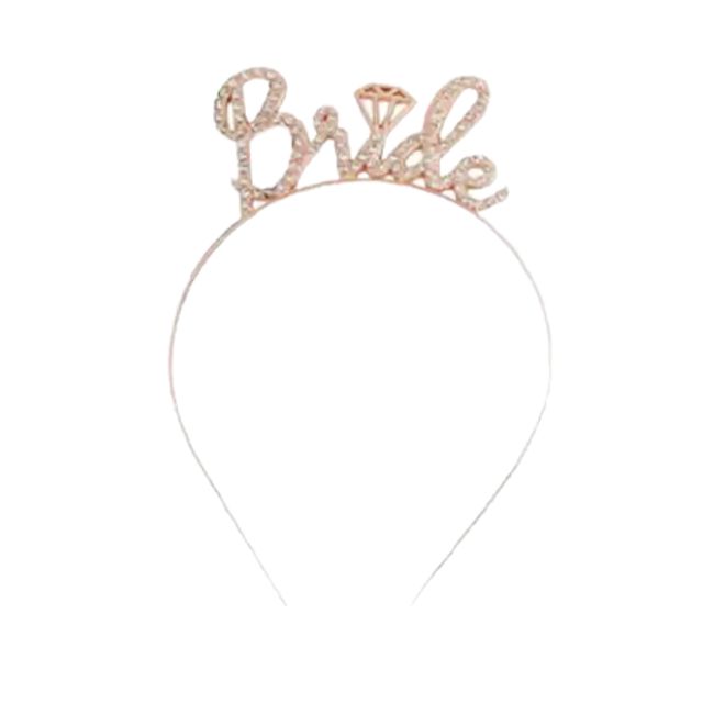 GENERICO - Cintillo novia bride rose gold brillos despedida de soltera