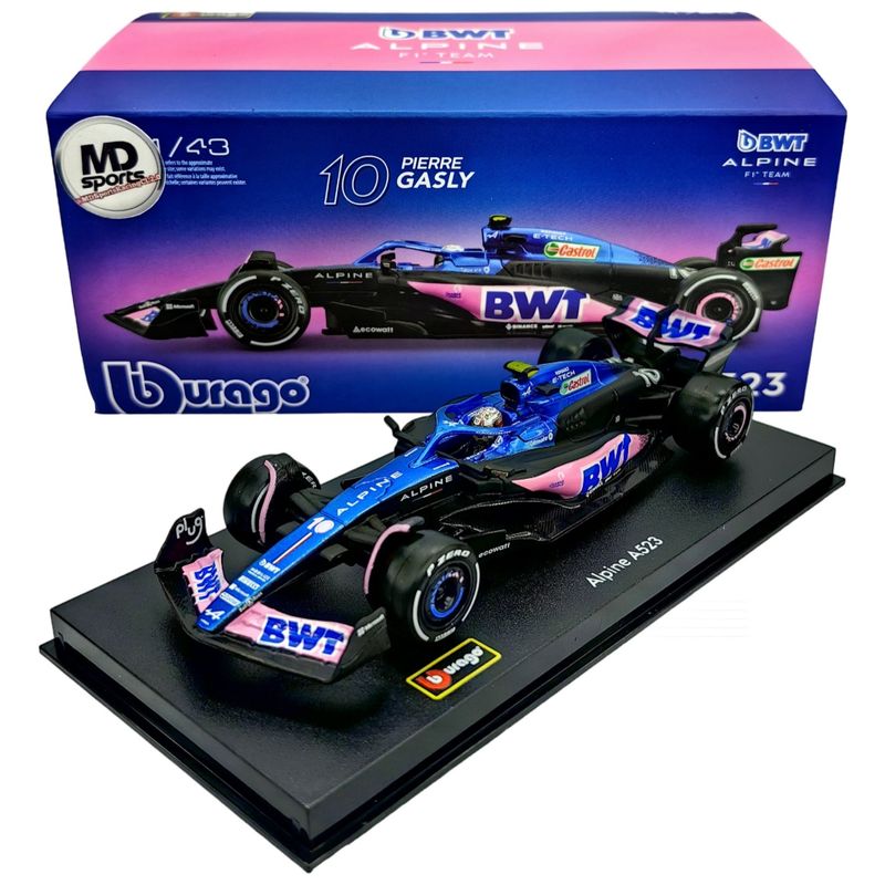 BBURAGO - Auto F1 Alpine A523 2023 #10 Pierre Gasly Caja Acrilica 1:43
