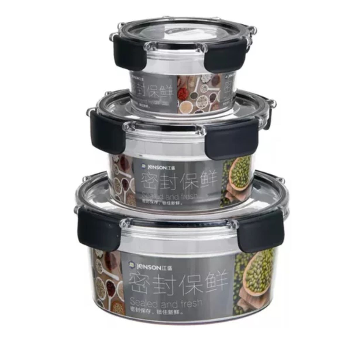 GENERICO - Set 3 Contenedor Almacenamiento Alimentos Hermético Redondos