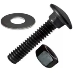 GENERICO - Perno Coche 1/4 X 1.1/2 Con Tuerca Y Golilla Negra 100 Unidades