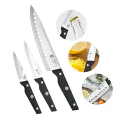 BERGNER - SET 3PC CUCHILLOS ACERO INOX PRO REECO B