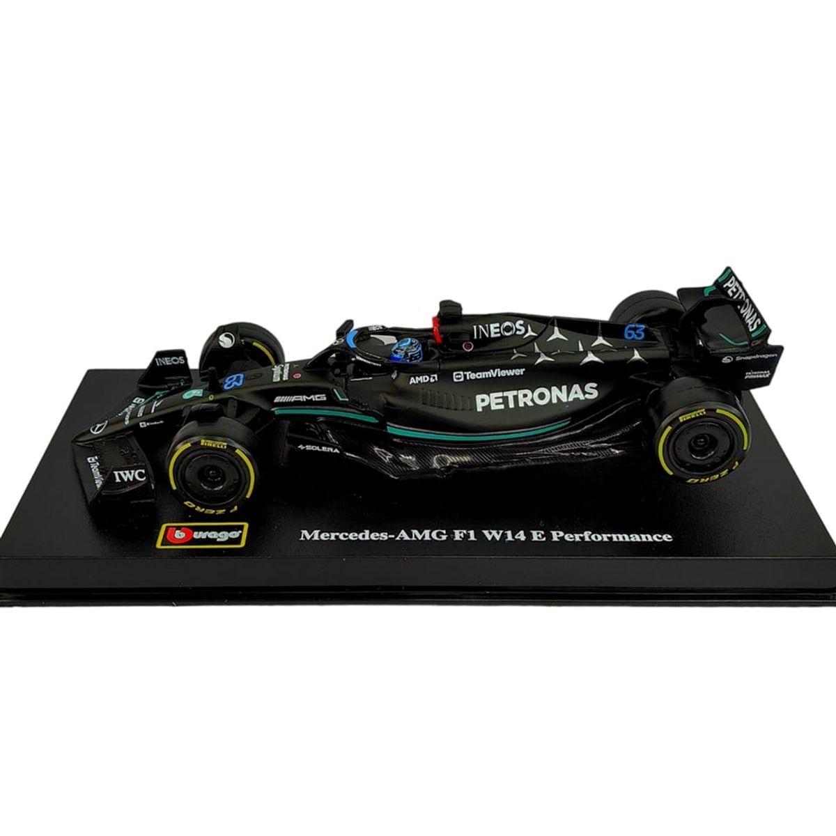 BBURAGO - Auto F1 Mercedes W14 2023 #63 Russell Caja Acrilica 1:43