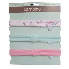 BAMBINO - Set 3 Cintillos Rosados para bebé niña