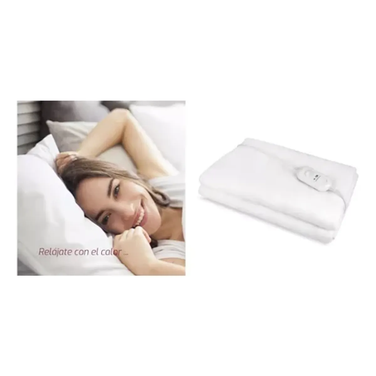 GENERICO - Calienta Camas Eléctrico 140 X 160 Cm 3 Niveles Blanco 2 Plaza 220V