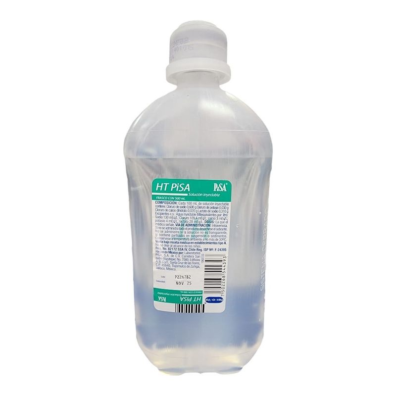 GENERICO - SUERO RINGER LACTATO PISA 500ML CAJA 24 UNIDADES