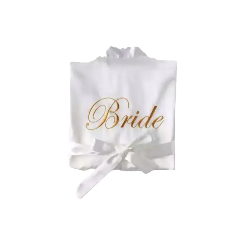 GENERICO - Bata novia satin bordada Bride Blanca matrimonio