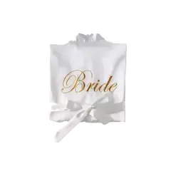 GENERICO - Bata novia satin bordada Bride Blanca matrimonio