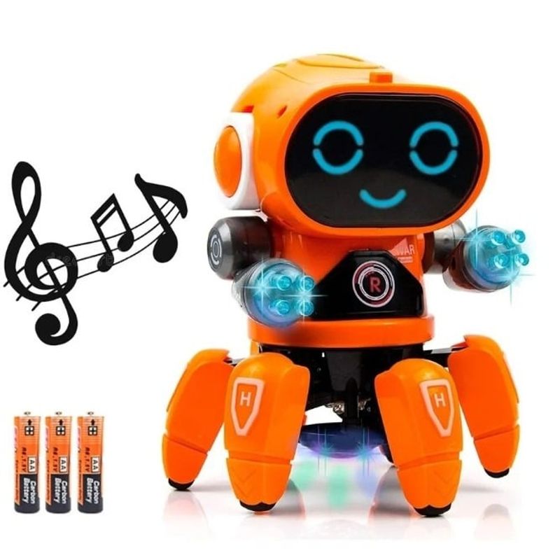 GENERICO - Robot Araña Musical Bailarín Juguete Con Luces Led - NARANJO