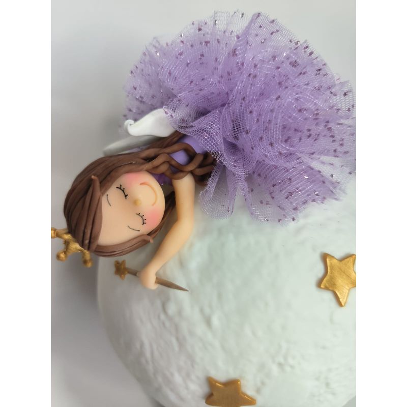 DECORACION CREATIVA - Lampara Luna Niña - espantacuco Hada Lila