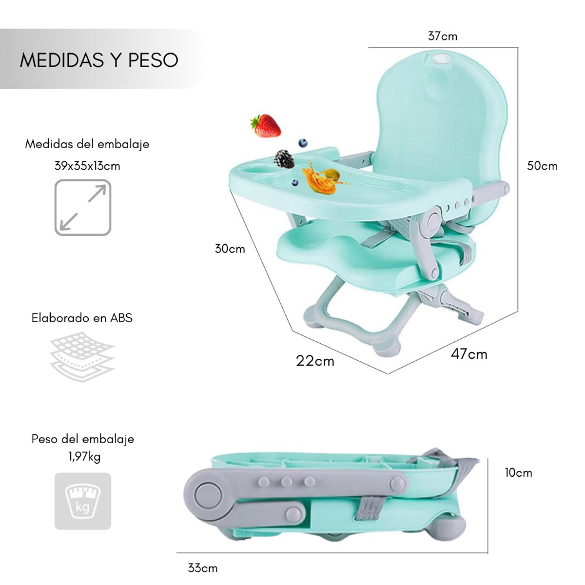 GENERICO - Silla De Comer Comedor Bebe Portatil Resistente Elevador