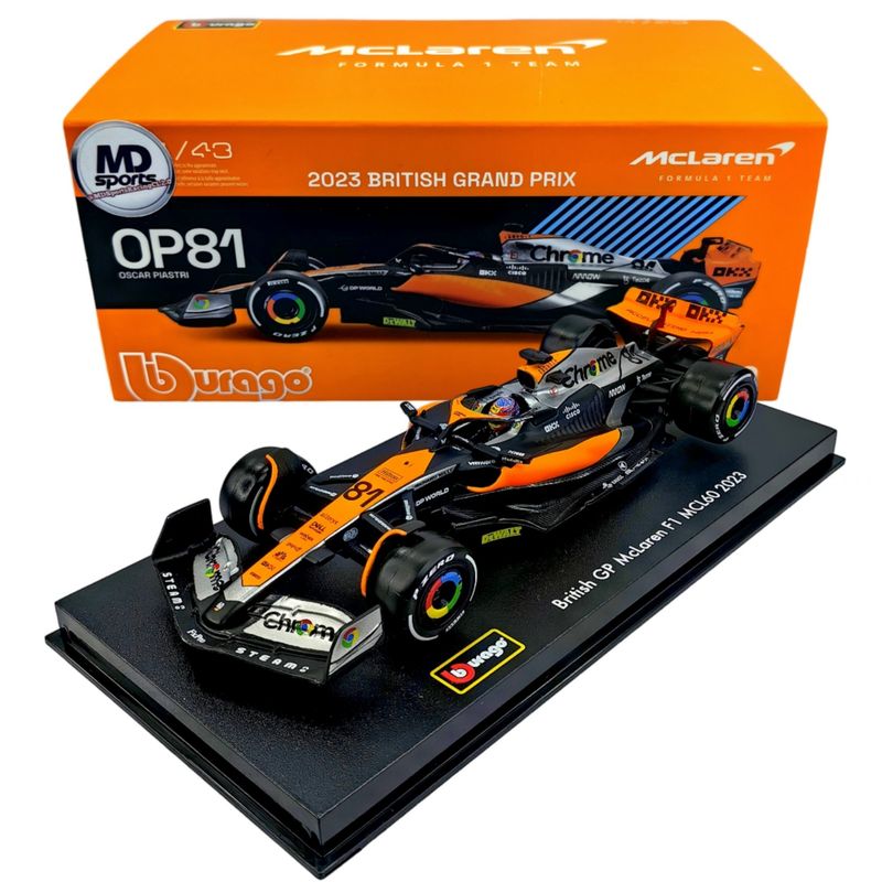 BBURAGO - Auto F1 Mclaren MCL60 2023 #81 O. Piastri Caja Acrilica 1:43