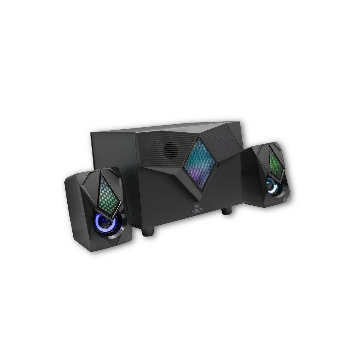 MONSTER - Subwoofer USB Monster 10W RMS Audio Stereo 2.1 RGB SW557