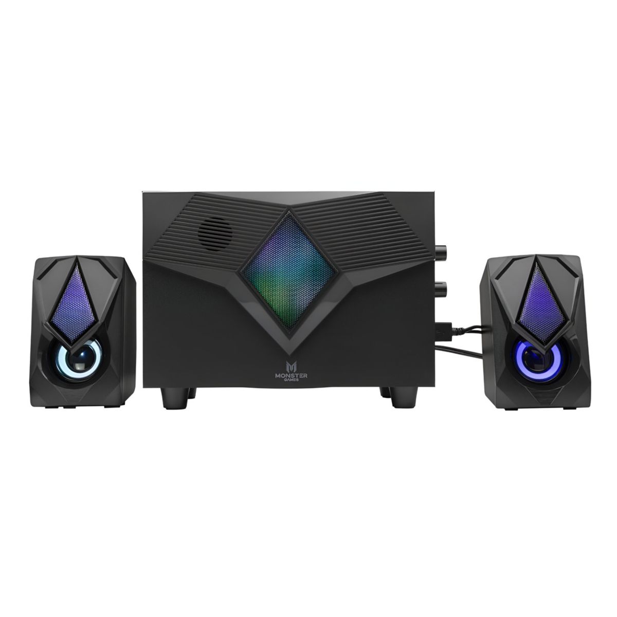 MONSTER - Subwoofer USB Monster 10W RMS Audio Stereo 2.1 RGB SW557