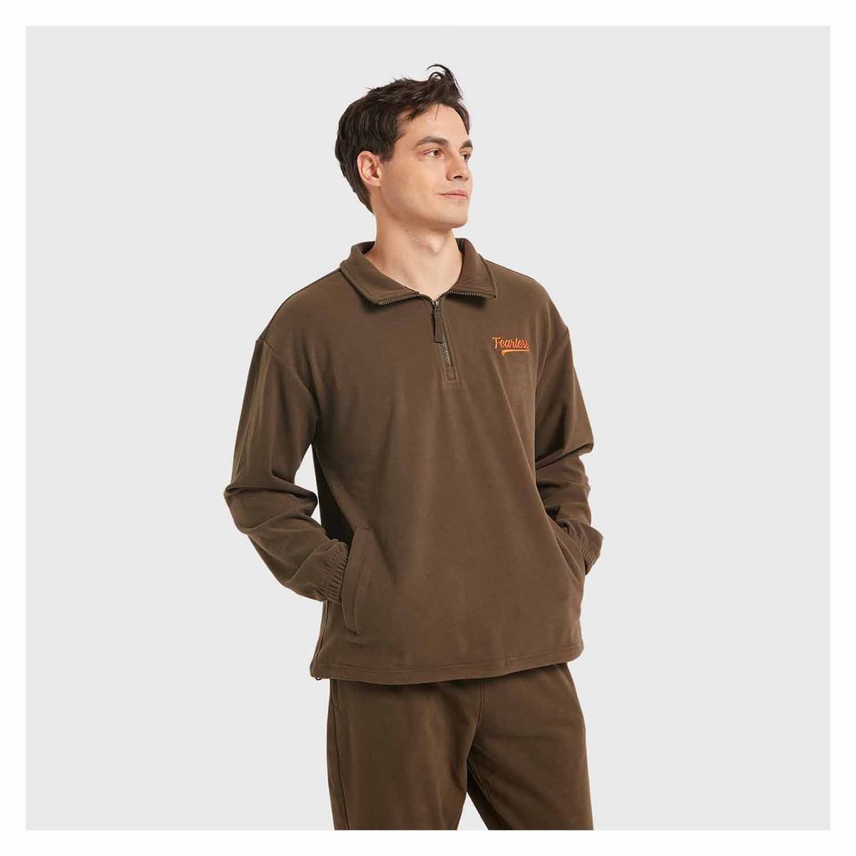 FASHION'S PARK - Polerón Hombre Medio Zipper Verde Militar Fashion's Park