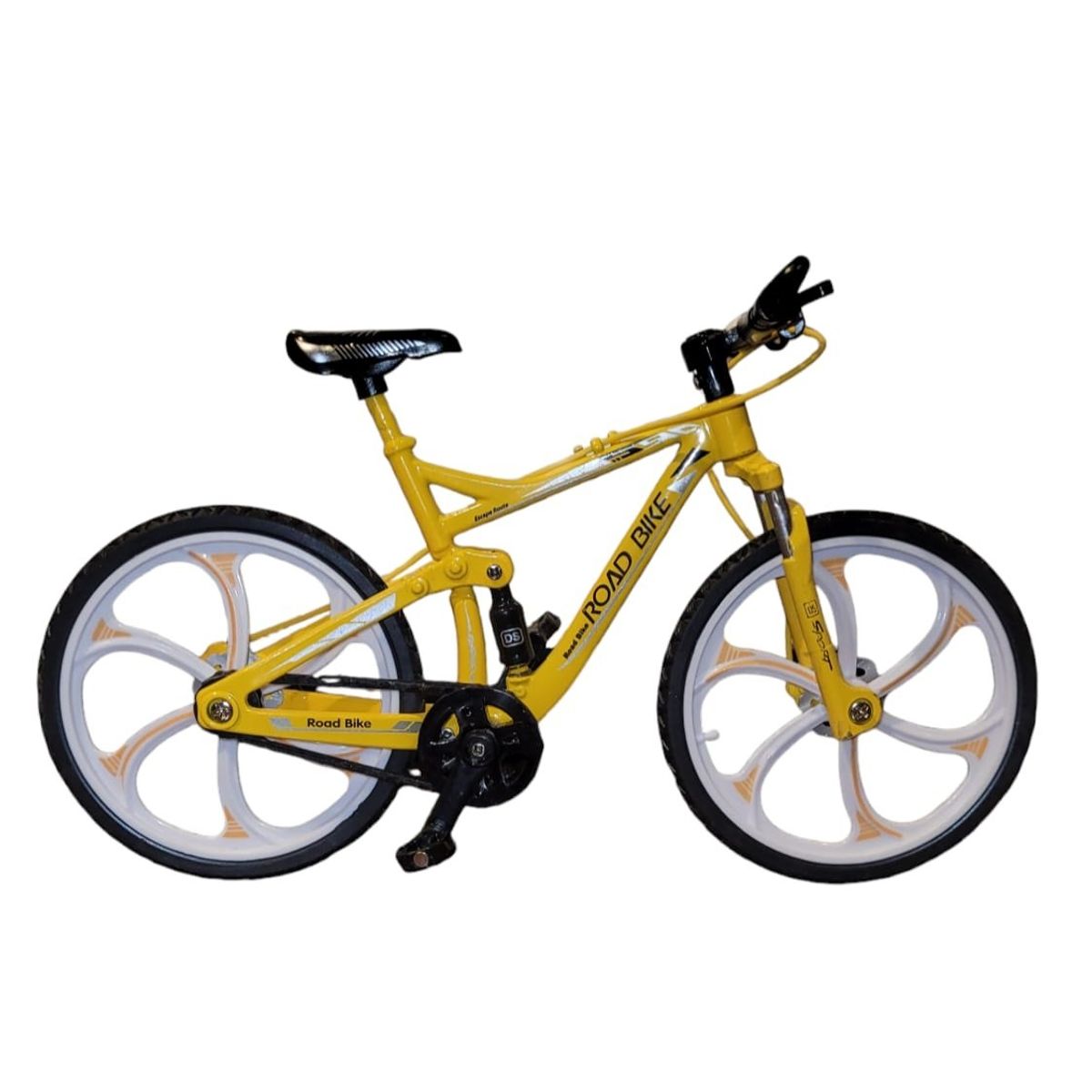 GENERICO - Bicicleta MTB Miniatura De Metal Escala 1 / 10 Coleccionables Amarilla