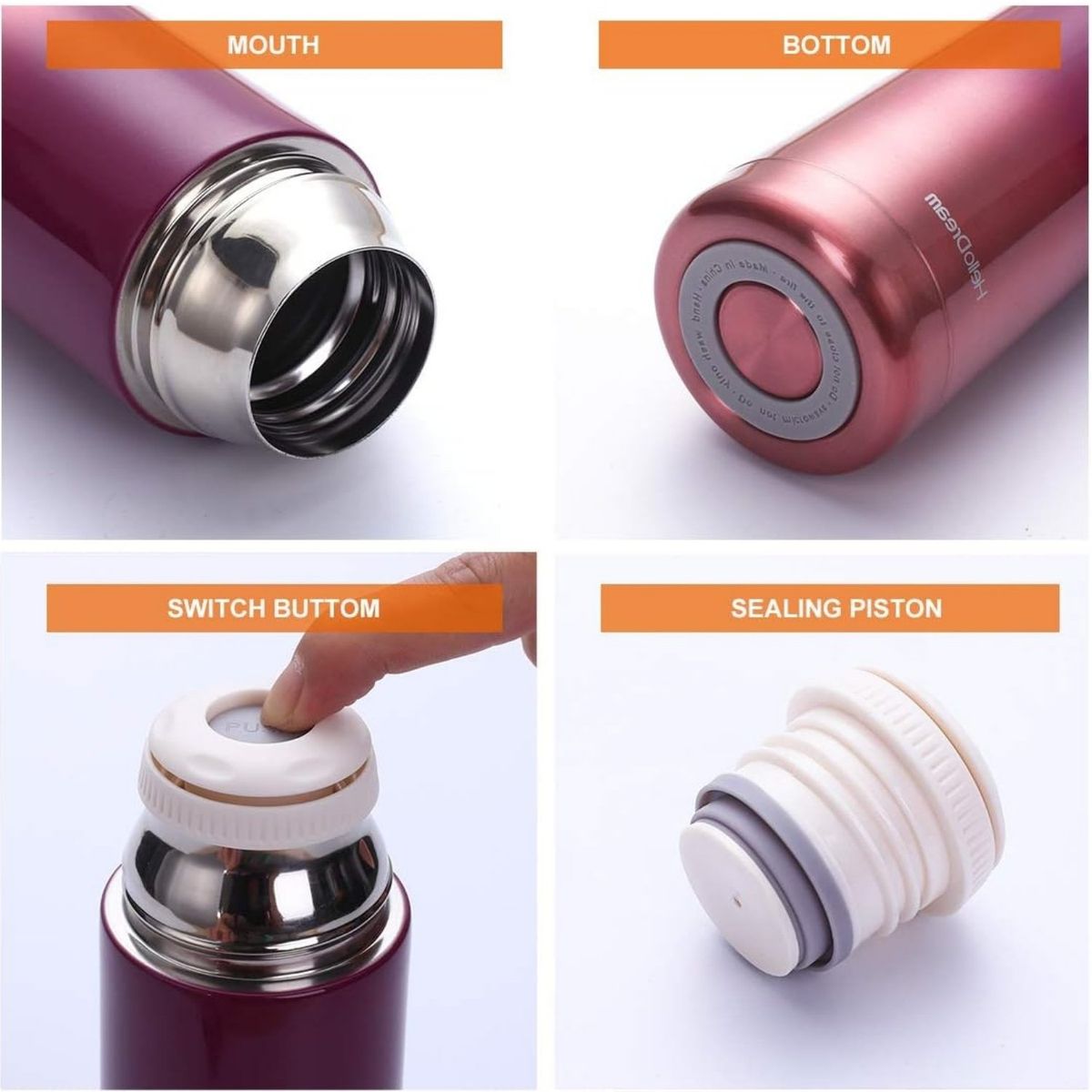 HOMESTAR - Botella Térmica Color Cicuela Degradado con Tapa de Conejo