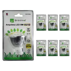 GREEN E - Ampolleta LED 5W GU10 Cálida x6 UNI