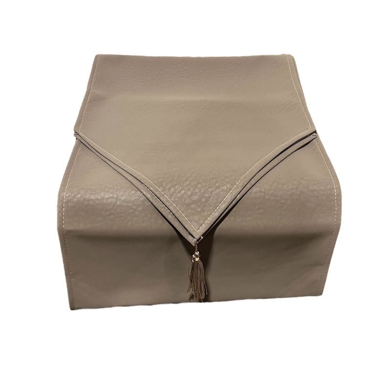 OEM - Mantel Camino De Mesa Con Pompon Cuero Sintetico 180x35cm